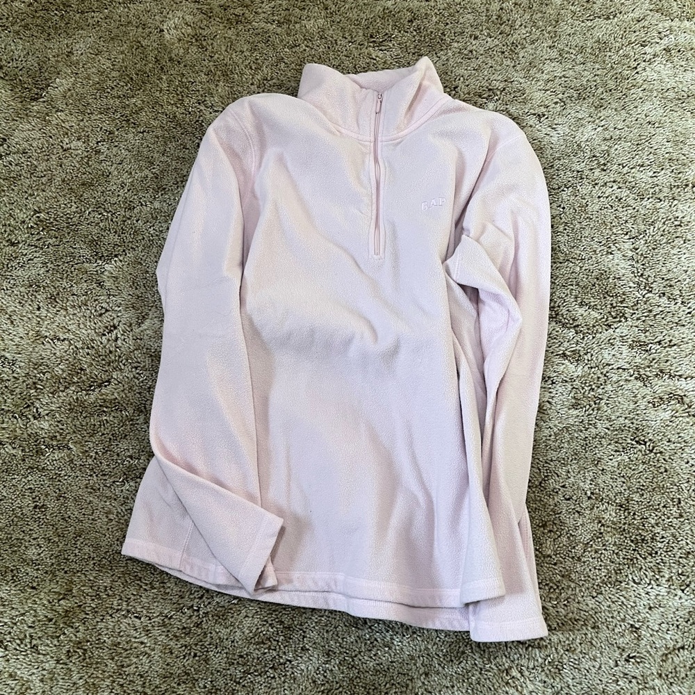 gap baby pink quarter zip size XL